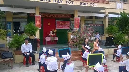 Phòng Lao động - TBX hội huyện tổ chức Hội thi tìm hiểu  về Luật Bảo vệ, chăm sóc và giáo dục trẻ em cho học sinh Trường TH số 1 Phước Hiệp, huyện Tuy Phước