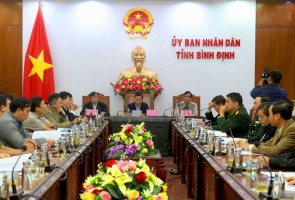 Quang cảnh hội nghị tại điểm cầu tỉnh Bình Định