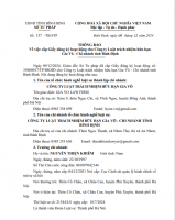 Thông báo về việc cấp Giấy đăng ký hoạt động cho Công ty Luật trách nhiệm hữu hạn Gia Võ - Chi nhánh tỉnh Bình Định